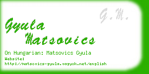 gyula matsovics business card